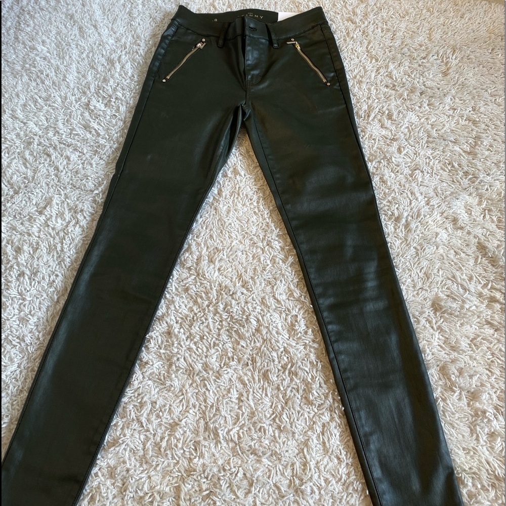 White Market Oliver green leather pants